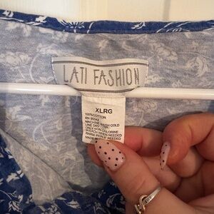 Blue Floral Women's Pajama Set